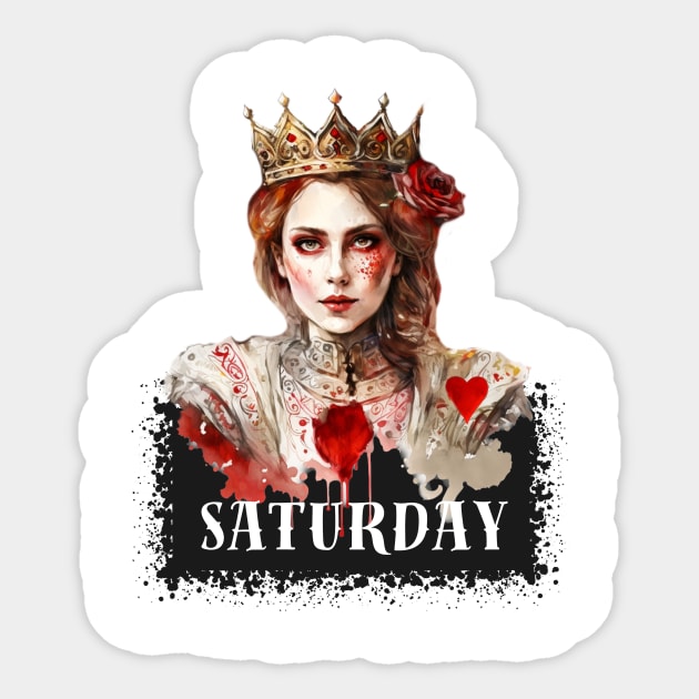 Sticker with days of the week Saturday Alice in Wonderland Sticker by LaKoszulka